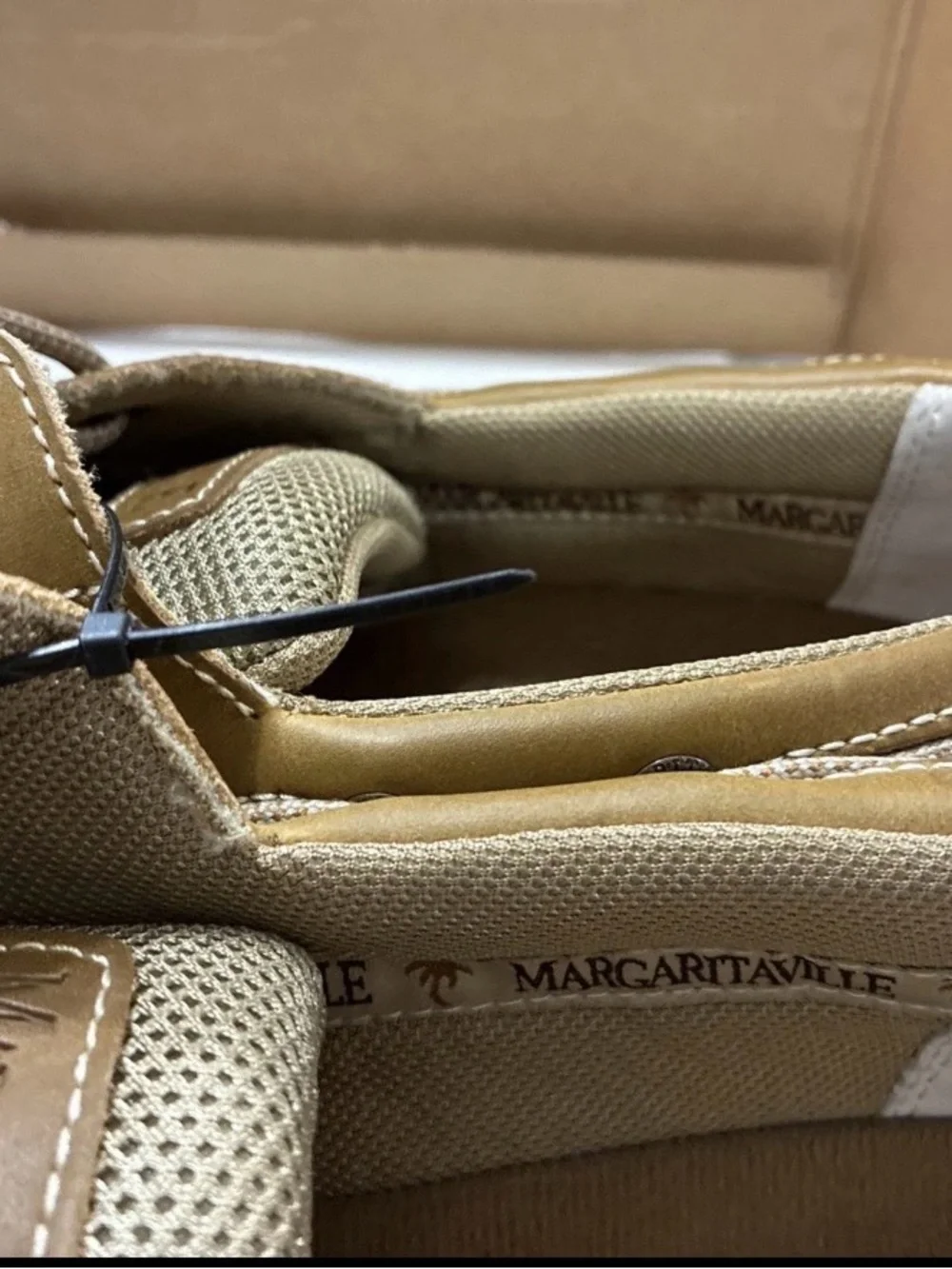 Margaritaville Anchor Lace Up Boat Shoes Brown Leather Textile Upper Men's Sz 12